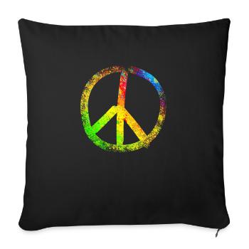 peace sign rainbow 02 - Sofa pillowcase 17,3'' x 17,3'' (45 x 45 cm) - black - Front