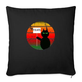 Lustige DemoCat mit Statement FCKAFD - Sofakissenbezug 45 x 45 cm - Schwarz - Vorne
