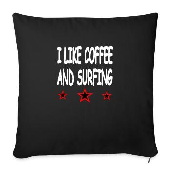Coffee - Sofa pillowcase 17,3'' x 17,3'' (45 x 45 cm) - black - Front