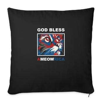 Lustige patriotische amerikanische Flagge Gott segne Ameowrica - Sofakissenbezug 45 x 45 cm - Schwarz - Vorne
