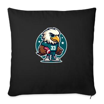 Aigle de football - Housse de coussin décorative 45 x 45 cm - noir - Devant