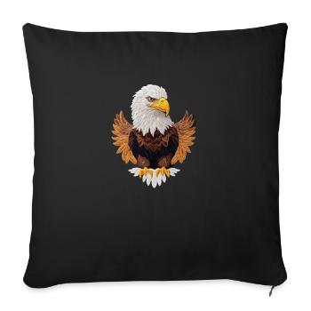 Beau pygargue à tête blanche - Housse de coussin décorative 45 x 45 cm - noir - Devant