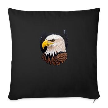 Beau pygargue à tête blanche - Housse de coussin décorative 45 x 45 cm - noir - Devant