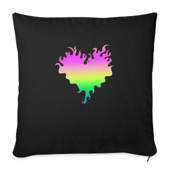 Love Happy Heart Card Valentine Vector Design Art - Sofa pillowcase 17,3'' x 17,3'' (45 x 45 cm) - black - Front