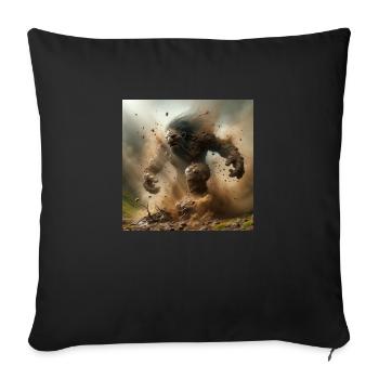 Troll taucht aus der Erde auf - Sofakissenbezug 45 x 45 cm - Schwarz - Vorne