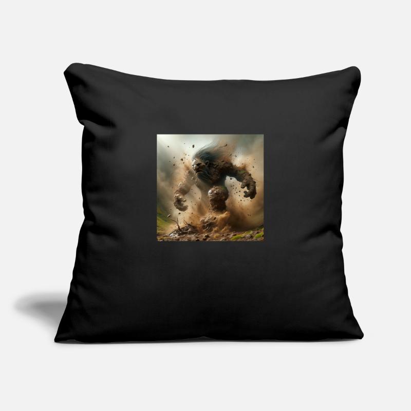 Troll émergeant de la terre Housse de coussin décorative 45 x 45 cm