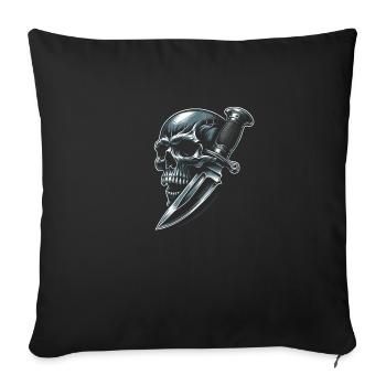 Shadow Strike: Skull Pierced by Dagger - Sofa pillowcase 17,3'' x 17,3'' (45 x 45 cm) - black - Front