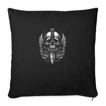 Winged Victory: Skull Crowned with Dagger - Sofa pillowcase 17,3'' x 17,3'' (45 x 45 cm) - black - Front