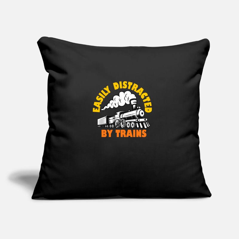 Easily Distracted By Trains Sofa pillowcase 17,3'' x 17,3'' (45 x 45 cm)