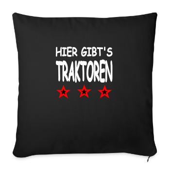 Tracteurs - Housse de coussin décorative 45 x 45 cm - noir - Devant