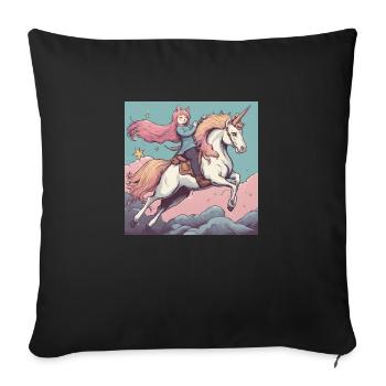 Chats Licorne - Housse de coussin décorative 45 x 45 cm - noir - Devant