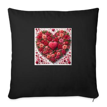 Happy Valentines Day - Sofa pillowcase 17,3'' x 17,3'' (45 x 45 cm) - black - Front