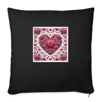 Happy Valentines Day - Sofa pillowcase 17,3'' x 17,3'' (45 x 45 cm) - black - Front