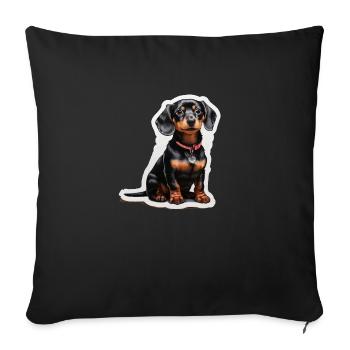 Dachshund - Sofa pillowcase 17,3'' x 17,3'' (45 x 45 cm) - black - Front