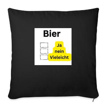 Bier - Sofakissenbezug 45 x 45 cm - Schwarz - Vorne