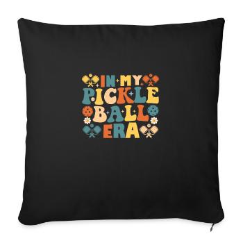 À l’époque du pickleball - Housse de coussin décorative 45 x 45 cm - noir - Devant