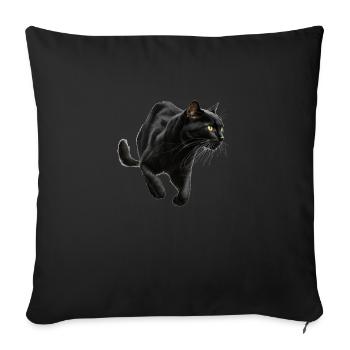 , Black Cat, Cat Picture - Sofa pillowcase 17,3'' x 17,3'' (45 x 45 cm) - black - Front