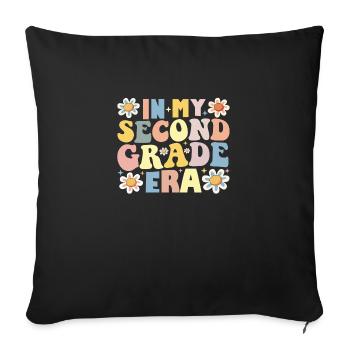 Teacher Student 2nd Grade In My Second Grade Era - Sofa pillowcase 17,3'' x 17,3'' (45 x 45 cm) - black - Front