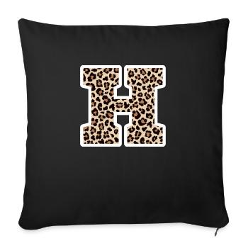Letter H Leopard Pattern - Birthday Gift Idea - Sofa pillowcase 17,3'' x 17,3'' (45 x 45 cm) - black - Front