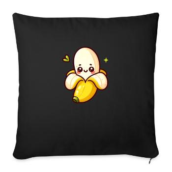 Small Banana - Sofa pillowcase 17,3'' x 17,3'' (45 x 45 cm) - black - Front