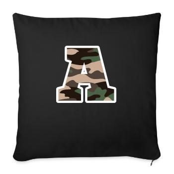 Brief A Military Camouflage - Geschenkidee - Sofakissenbezug 45 x 45 cm - Schwarz - Vorne
