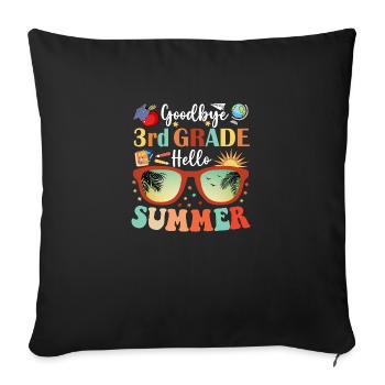 Goodbye 3rd Grade Hello Summer - Sofa pillowcase 17,3'' x 17,3'' (45 x 45 cm) - black - Front