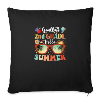 Goodbye 2nd Grade Hello Summer - Sofa pillowcase 17,3'' x 17,3'' (45 x 45 cm) - black - Front