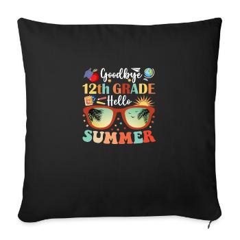 Au revoir la 12e année Bonjour l’été - Housse de coussin décorative 45 x 45 cm - noir - Devant