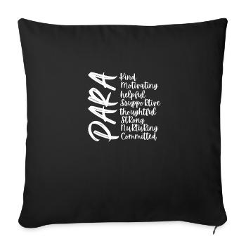 Paraprofessional Appreciation - Sofa pillowcase 17,3'' x 17,3'' (45 x 45 cm) - black - Front