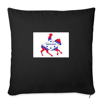 Arkansas State Flag Cowboy - Sofa pillowcase 17,3'' x 17,3'' (45 x 45 cm) - black - Front