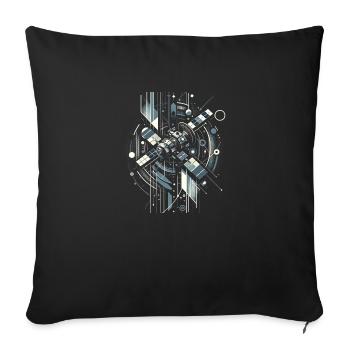 Orbital Satellite Surveillance - Sofa pillowcase 17,3'' x 17,3'' (45 x 45 cm) - black - Front