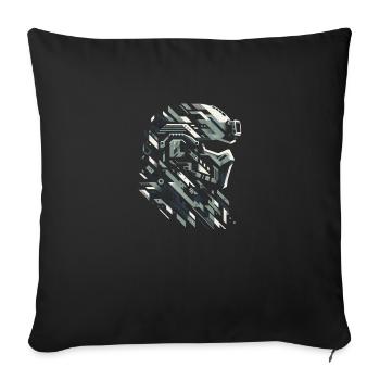 Guerrier méca monochrome - Housse de coussin décorative 45 x 45 cm - noir - Devant