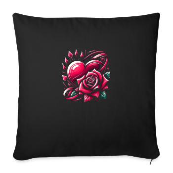 Étreinte sincère - Housse de coussin décorative 45 x 45 cm - noir - Devant