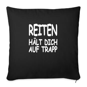 Chevaucher - Housse de coussin décorative 45 x 45 cm - noir - Devant