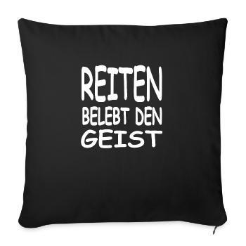 Reiten - Sofakissenbezug 45 x 45 cm - Schwarz - Vorne