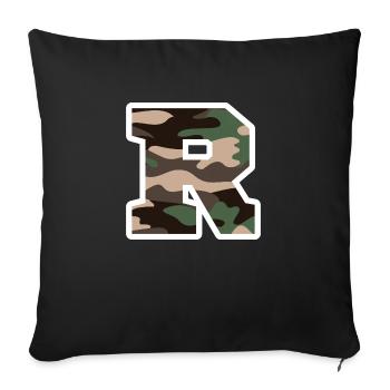 Letter R Military Camouflage - Geschenkidee - Sofakissenbezug 45 x 45 cm - Schwarz - Vorne