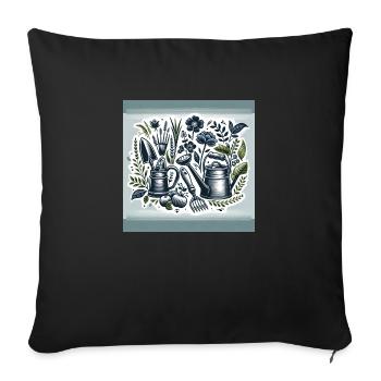 Gardener's Happiness - Sofa pillowcase 17,3'' x 17,3'' (45 x 45 cm) - black - Front