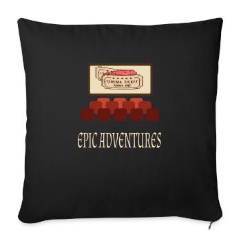 Cinéma Cinéphile Rétro Vintage Classique Cinéma TV - Housse de coussin décorative 45 x 45 cm - noir - Devant