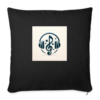 Melodische Eleganz - Sofakissenbezug 45 x 45 cm - Schwarz - Vorne