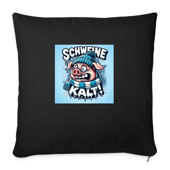 Froid comme un cochon ! - Housse de coussin décorative 45 x 45 cm - noir - Devant