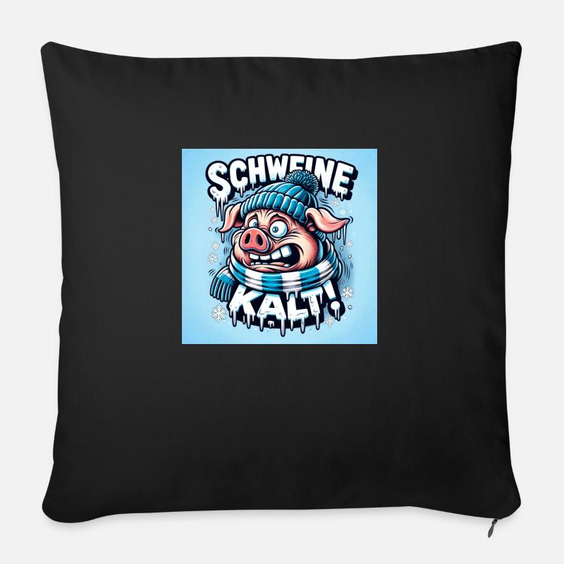 Schweinekalt! - Sofakissenbezug 45 x 45 cm - Schwarz