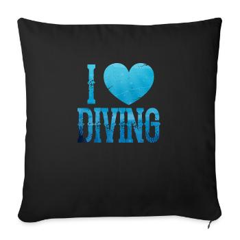 J’aime la plongée sous-marine Océan Explorateur sous-marin - Housse de coussin décorative 45 x 45 cm - noir - Devant
