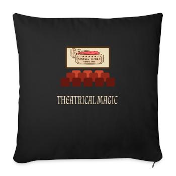 Cinéma Cinéphile Rétro Vintage Classique Cinéma TV - Housse de coussin décorative 45 x 45 cm - noir - Devant