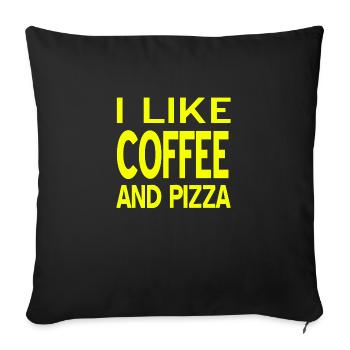Pizza - Sofa pillowcase 17,3'' x 17,3'' (45 x 45 cm) - black - Front