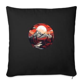 Midnight mountains - Sofa pillowcase 17,3'' x 17,3'' (45 x 45 cm) - black - Front