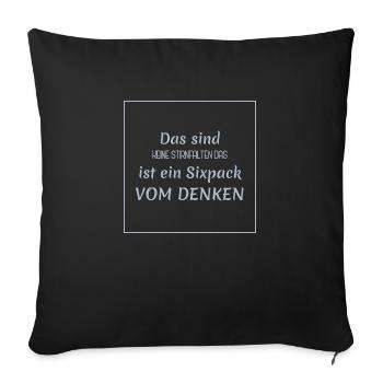 witzige sprüche - denker vs. sixpack - Sofakissenbezug 45 x 45 cm - Schwarz - Vorne