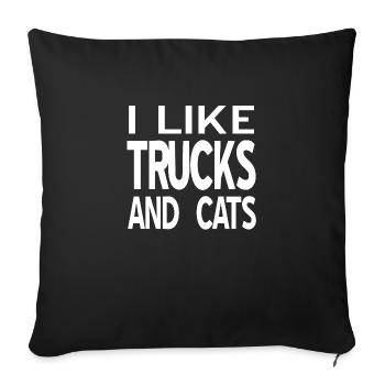 Camions - Housse de coussin décorative 45 x 45 cm - noir - Devant
