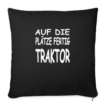 Tractor - Sofa pillowcase 17,3'' x 17,3'' (45 x 45 cm) - black - Front