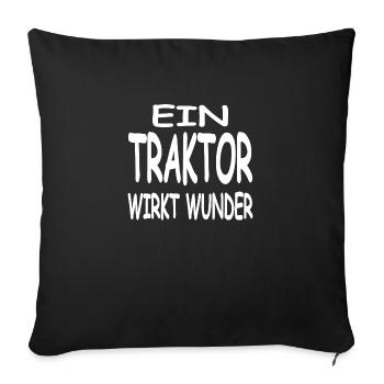 Tractor - Sofa pillowcase 17,3'' x 17,3'' (45 x 45 cm) - black - Front