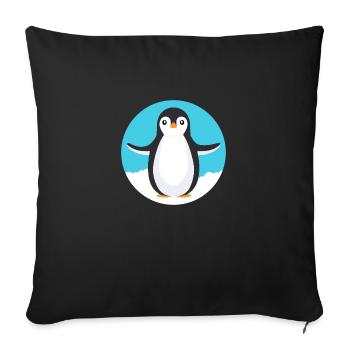 Ein Pinguin - Sofakissenbezug 45 x 45 cm - Schwarz - Vorne
